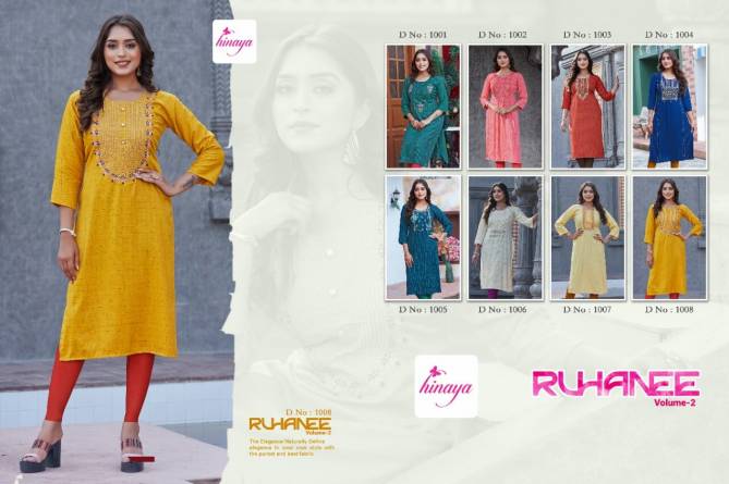 Ruhanee Vol 2 By Hinaya Designer Kurtis Catalog